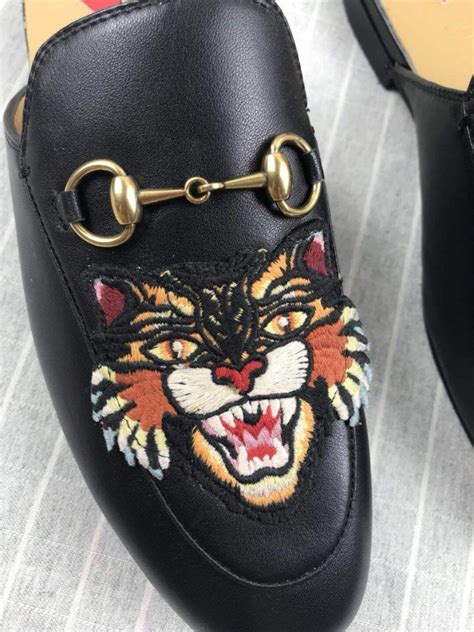 fake gucci princetown slippers|gucci princetown slippers street style.